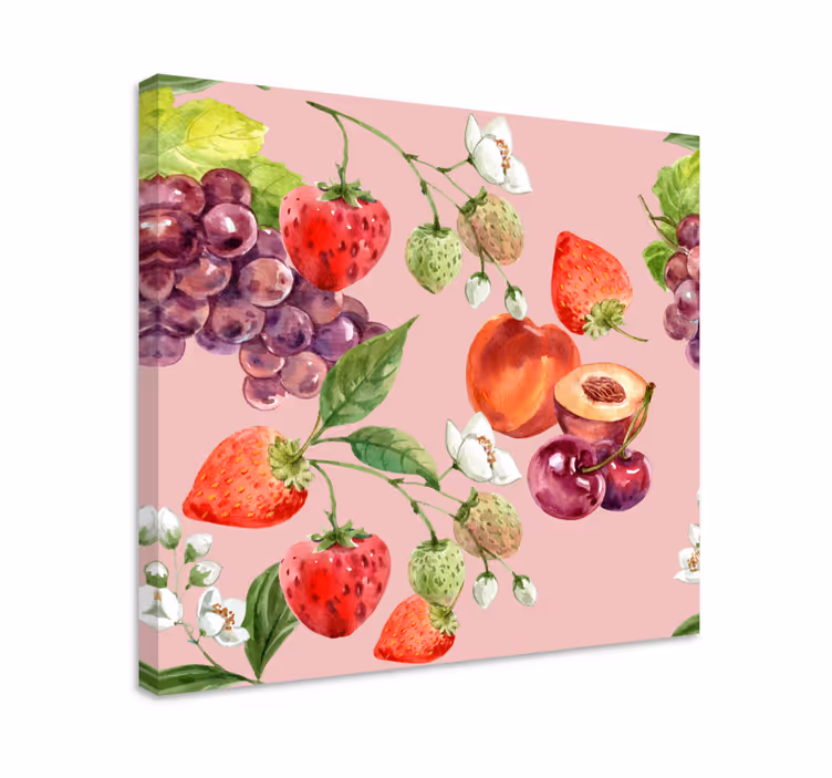 Cuadro bodegones Flores y uvas - TenVinilo