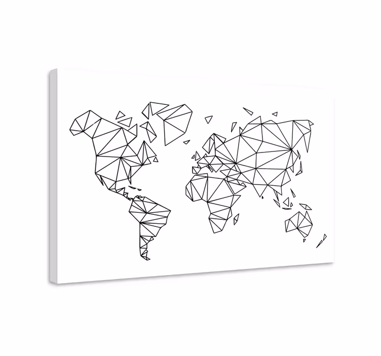 Cuadro nórdico Mapa del mundo geométrico - TenVinilo