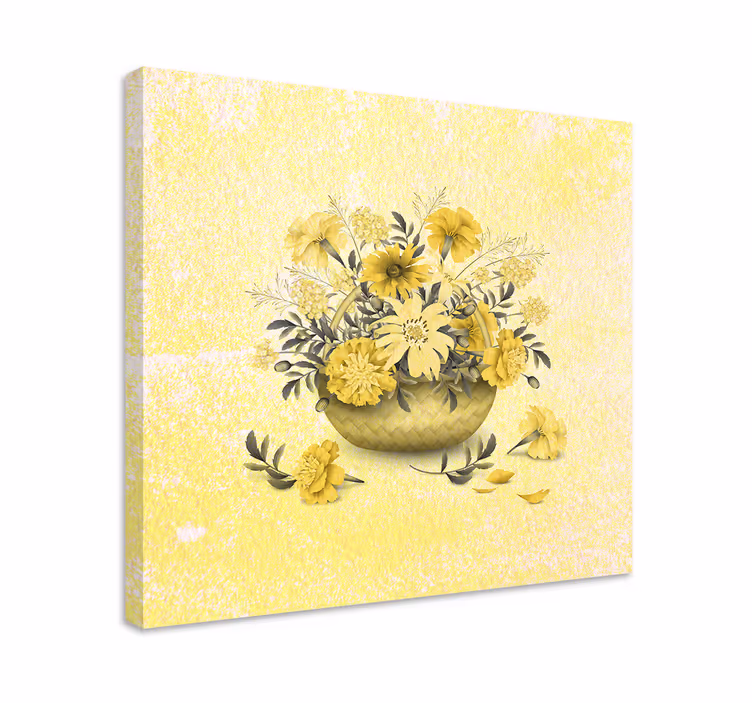 Cuadro de flores Amarillo delicado - TenVinilo