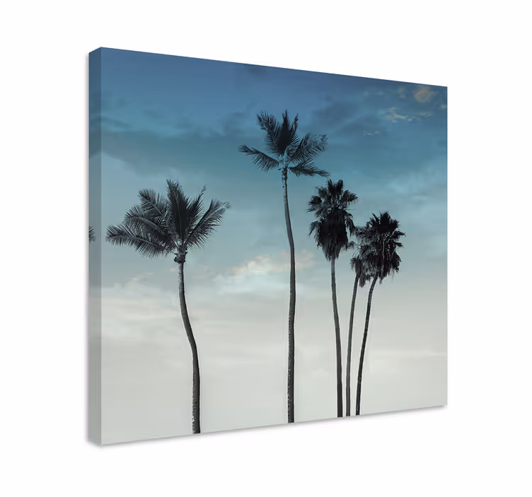 Cuadro de árboles siluetas de palmeras - TenVinilo