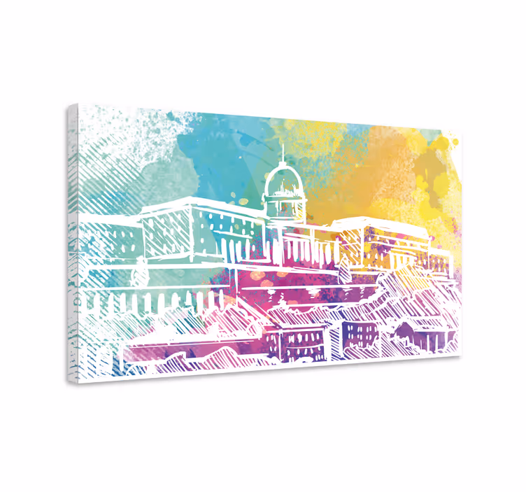 Cuadro ciudades Horizonte colorido de budapest - TenVinilo