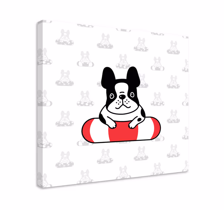 Cuadro animales Patrón lindo bulldog francés - TenVinilo
