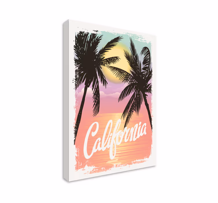 Cuadro para salón Tipografía de playa de california - TenVinilo