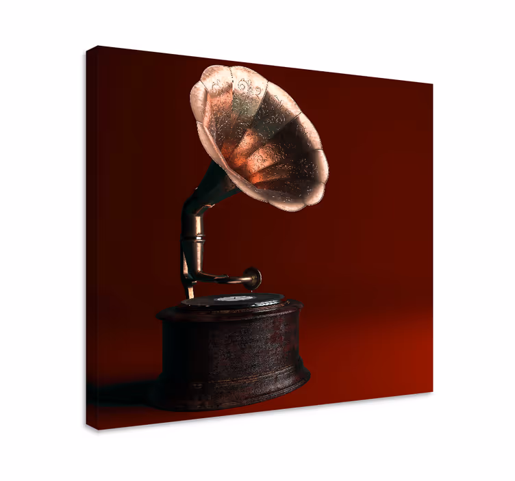Cuadro vintage Viejo reproductor de discos - TenVinilo
