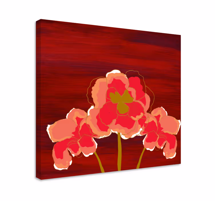 Cuadro de flores trío floral vibrante - TenVinilo