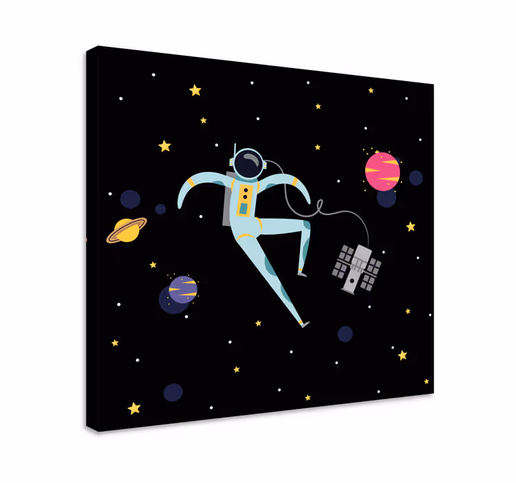 Cuadro infantil Dibujos animados de astronauta flotante - TenVinilo