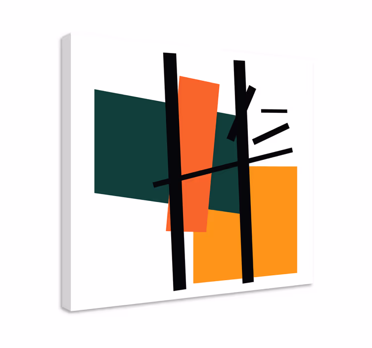 Cuadro geométrico Cuadrados y rectángulos arte abstracto - TenVinilo