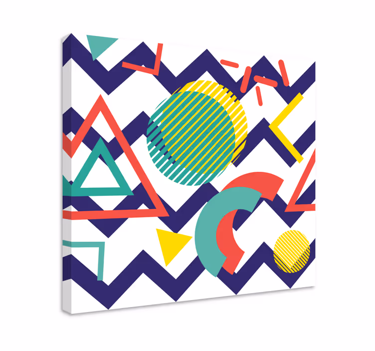 Cuadro geométrico Pintura de colores fuertes - TenVinilo