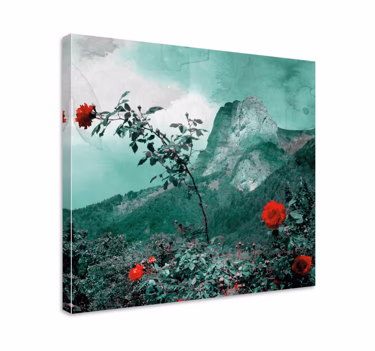 Cuadro paisajes rosa de montaña - TenVinilo