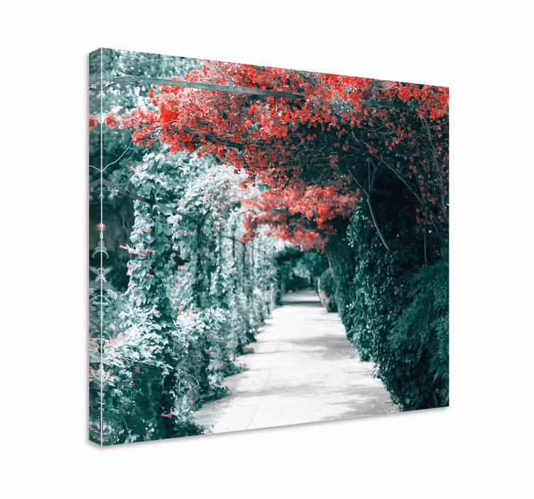 Cuadro de flores camino floral vibrante - TenVinilo
