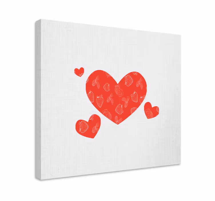 Cuadro patrón de corazón sobre fondo blanco - TenVinilo