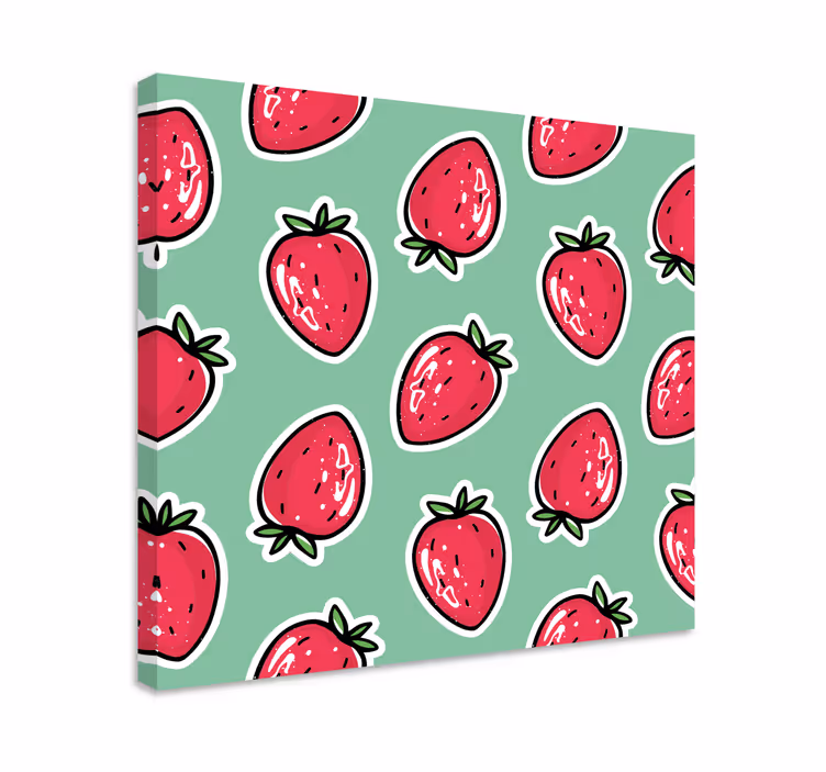 Cuadro bodegones repetición de fresas - TenVinilo