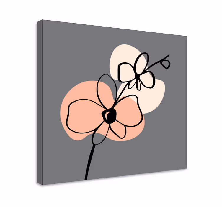 Cuadro de flores Orquídeas línea abstracta - TenVinilo