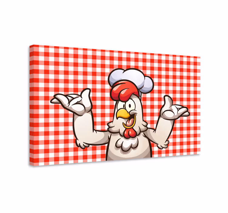Cuadro aves Cocinero de pollo de dibujos animados - TenVinilo