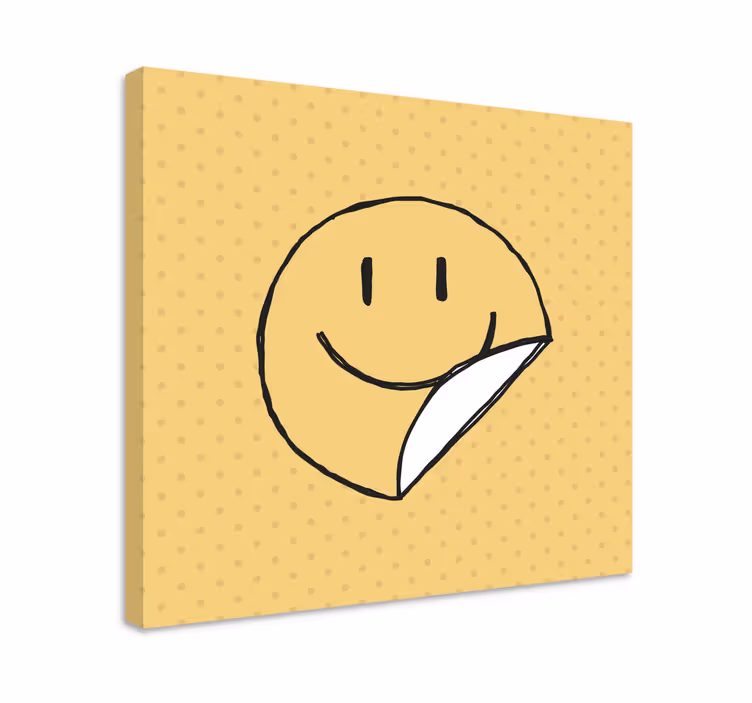 Cuadro en arte Cara de lápiz de sonrisa amarilla - TenVinilo
