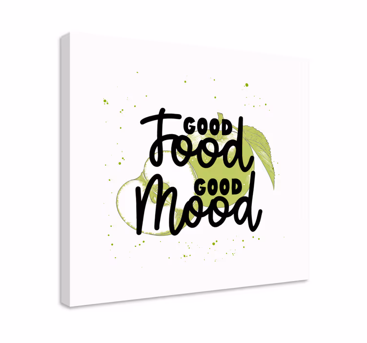 Cuadro frase Cita divertida con frutas verdes - TenVinilo