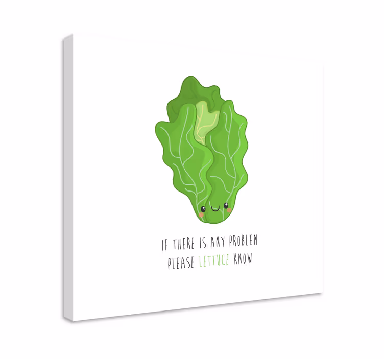 Cuadro frase Cita divertida con lechuga - TenVinilo