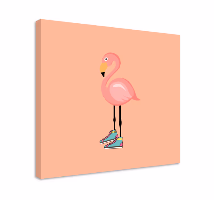 Cuadro aves flamenco patinador estiloso - TenVinilo