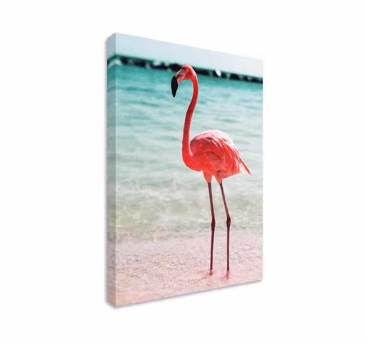 Cuadro habitación matrimonio Lindos flamencos en la playa - TenVinilo