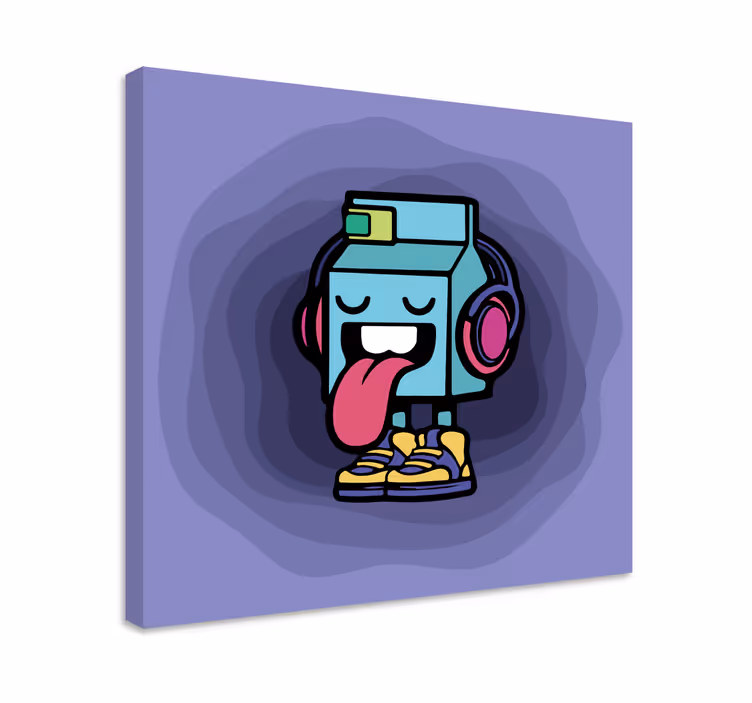 Cuadro de personas caricatura de leche fresca - TenVinilo