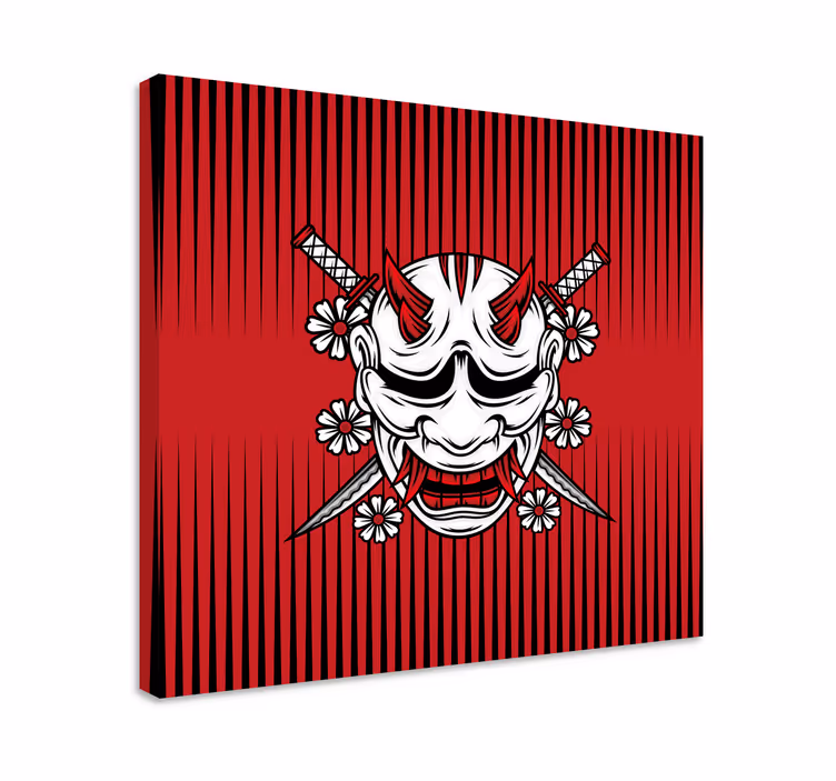 Cuadro de mandala arte de máscara demoníaca - TenVinilo