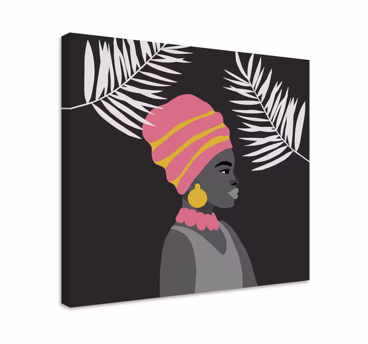 Cuadro de personas mujer negra elegante - TenVinilo