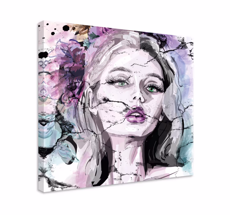 Cuadro de personas belleza de retrato fragmentado - TenVinilo