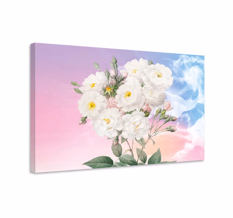 Cuadro de flores ramo floral blanco - TenVinilo