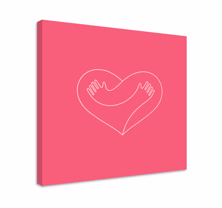 Cuadro 3d Abrazando un corazón - TenVinilo