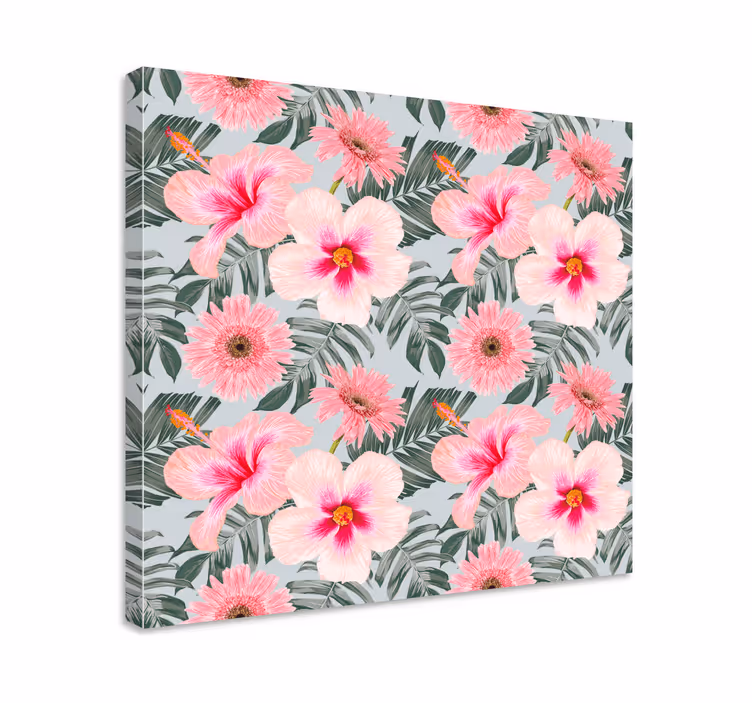 Cuadro de flores arreglo floral tropical - TenVinilo