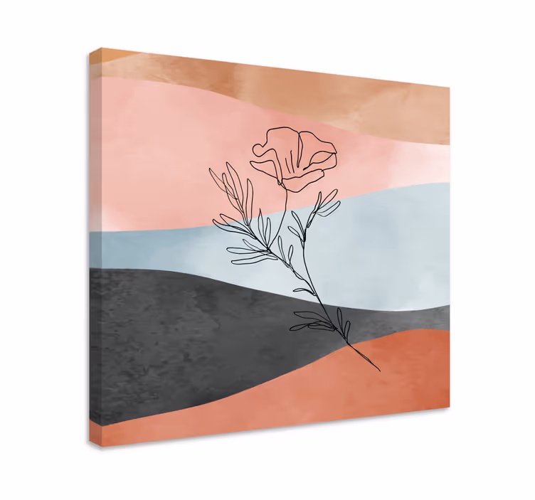 Cuadro de flores Pintura abstracta de acuarela - TenVinilo