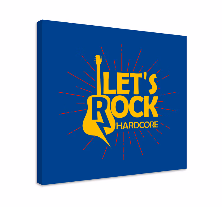 Cuadro musical Texto y guitarra de música rock - TenVinilo