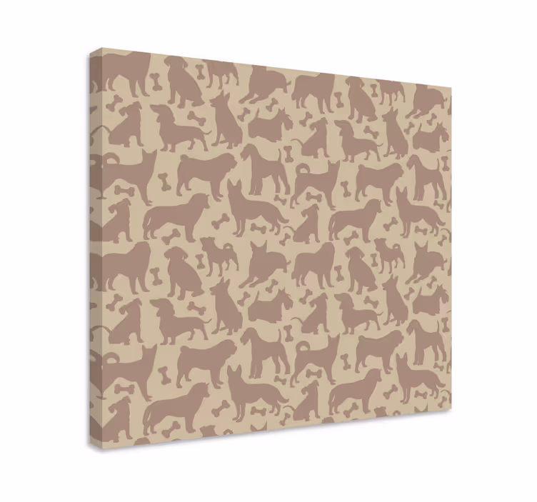 Cuadro de perro con patrones caninos juguetones - TenVinilo