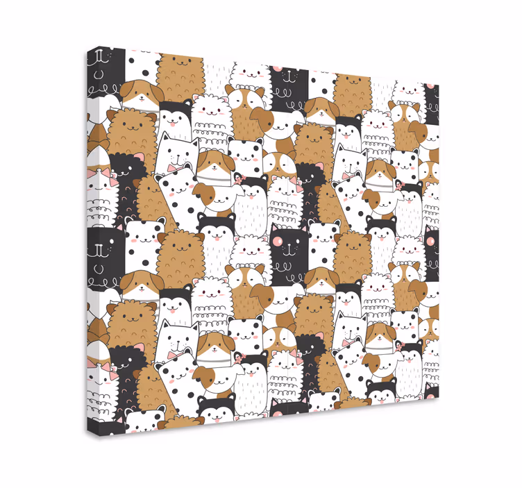 Cuadro animales caras de animales adorables - TenVinilo