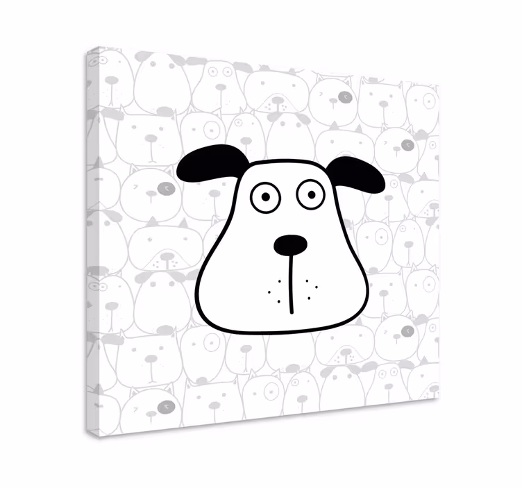 Cuadro de perro cabeza de perro en caricatura - TenVinilo