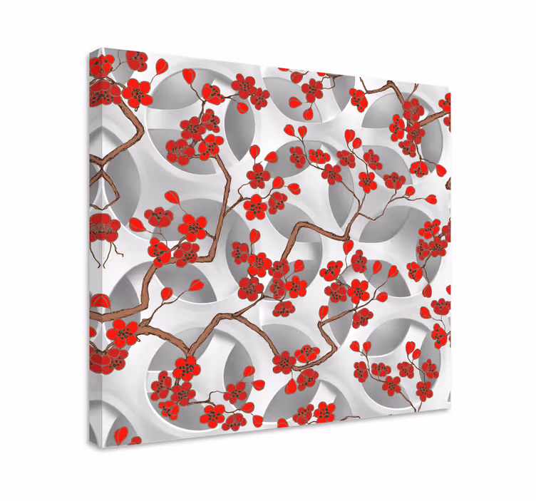 Cuadro 3d Rojo cereza fondo blanco - TenVinilo