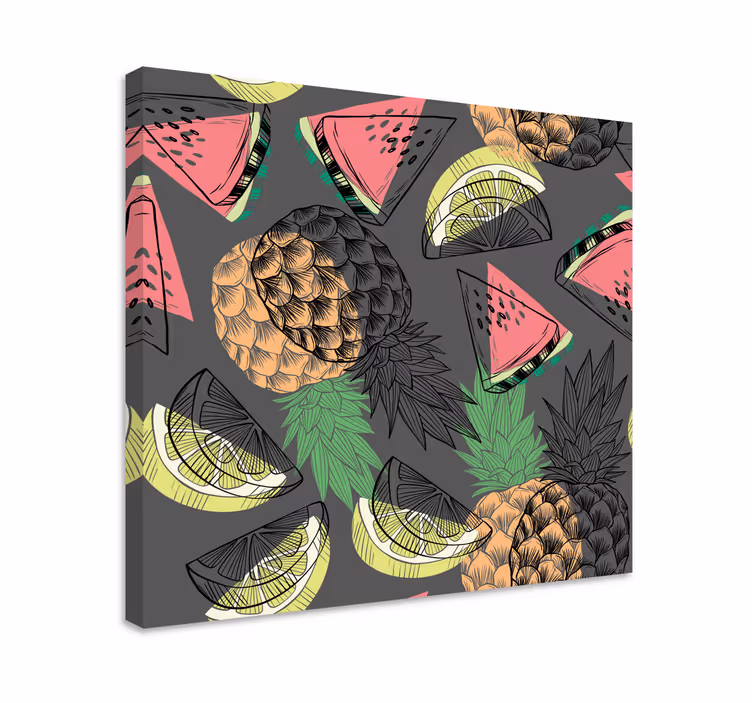 Cuadro bodegones motivo piña tropical - TenVinilo