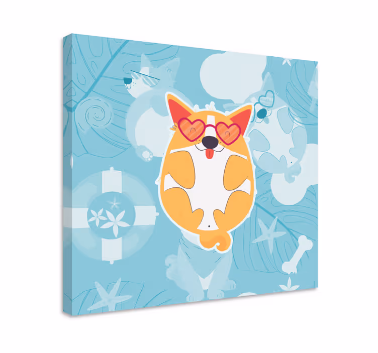 Cuadro de perro corgi encantador relaxante - TenVinilo