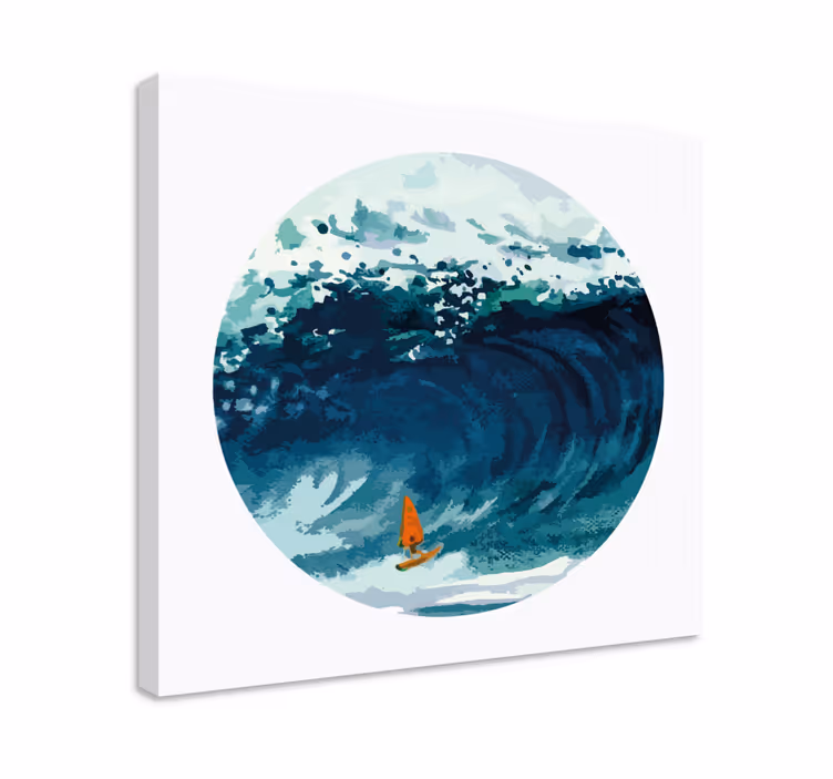 Cuadro de marineros surfista montando la ola - TenVinilo