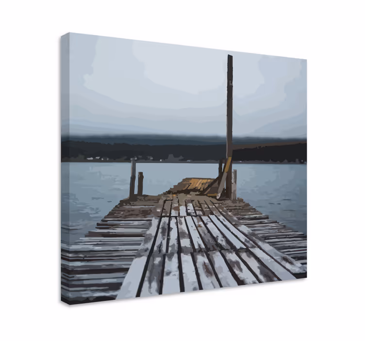 Cuadro paisajes muelle de madera sereno - TenVinilo