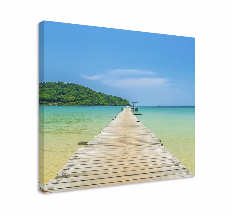 Cuadro paisajes muelle tranquilo frente al océano - TenVinilo