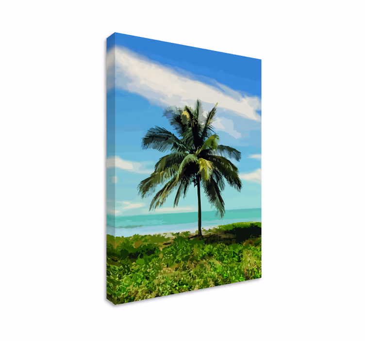 Cuadro paisajes Palmera en la playa - TenVinilo