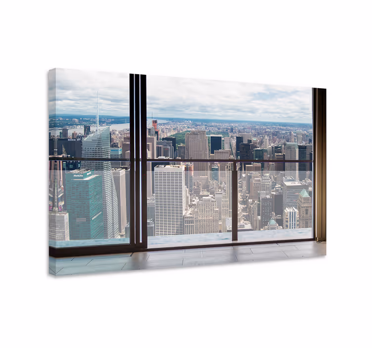 Cuadro ciudades Vistas de ventana abierta a manhattan - TenVinilo