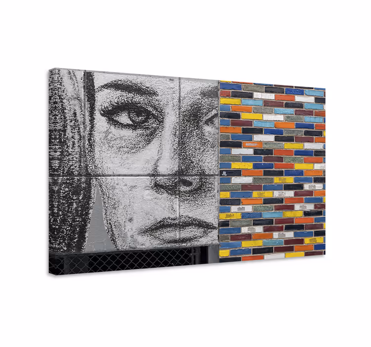 Cuadro de personas retrato y mosaico - TenVinilo