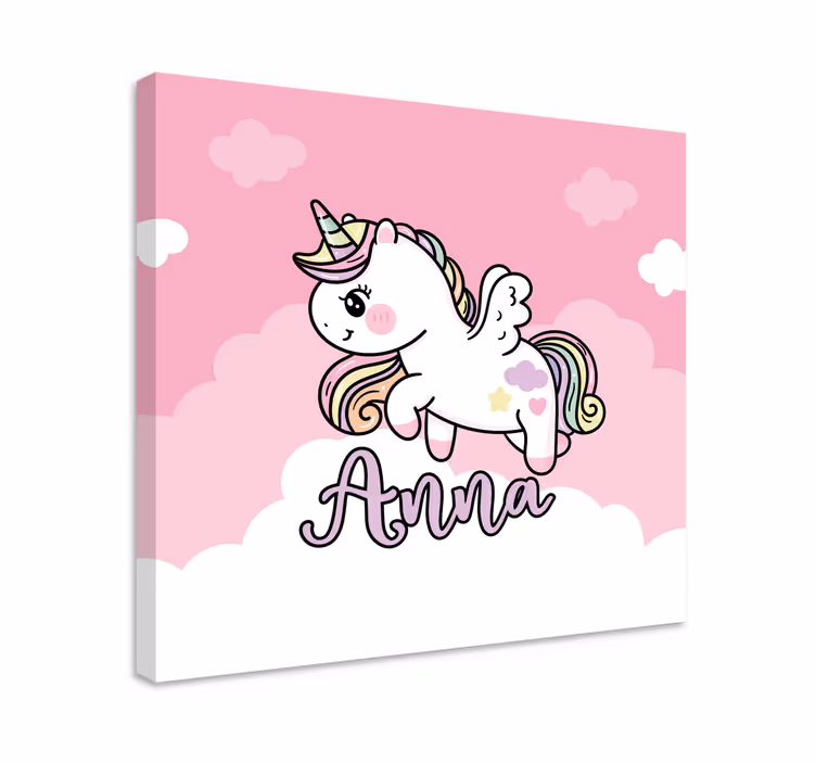 Cuadro personalizable Unicornio mágico rosa - TenVinilo