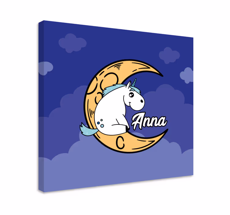 Cuadro de unicornios escena de unicornio y luna - TenVinilo