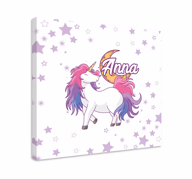 Cuadro personalizable Unicornio y luna - TenVinilo