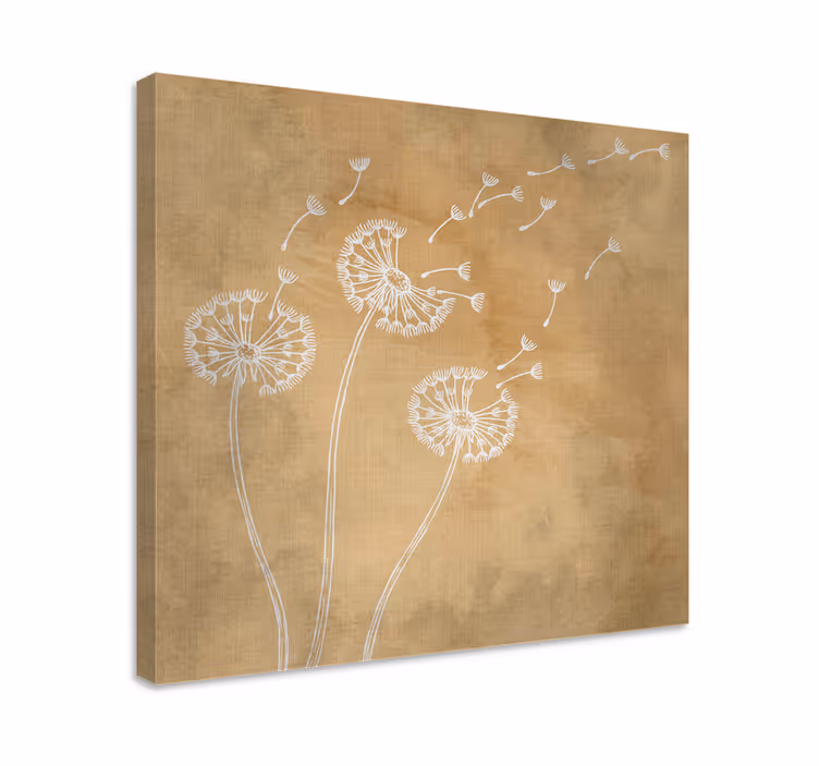 Cuadro de flores flujo de semillas de diente de león - TenVinilo