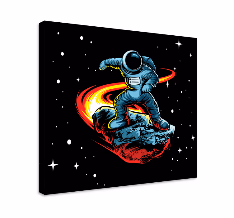 Cuadro para dormitorio Astronauta con meteorito - TenVinilo