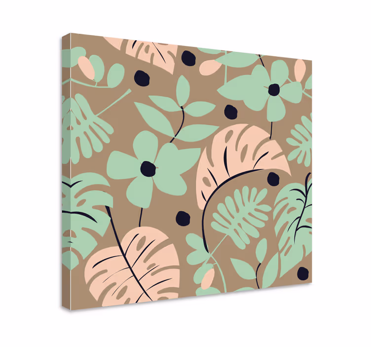 Cuadro de flores hoja tropical floral - TenVinilo